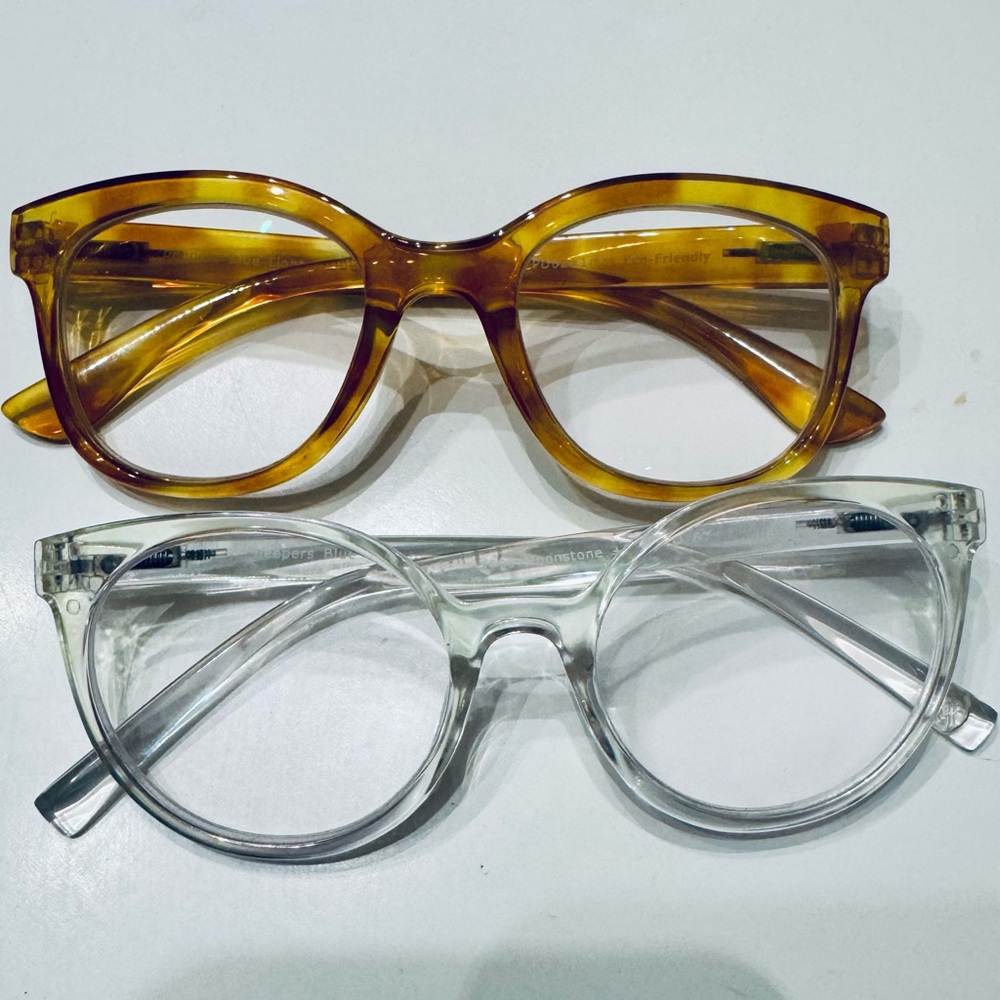 Stylish Gold Tortoise and Clear Iridescent Peepers +2.25 Readers Glasses Set